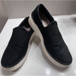 Dr. Scholls Everywhere SlipOn Leather Sneaker Women Size 7.5 Black Snake Accent